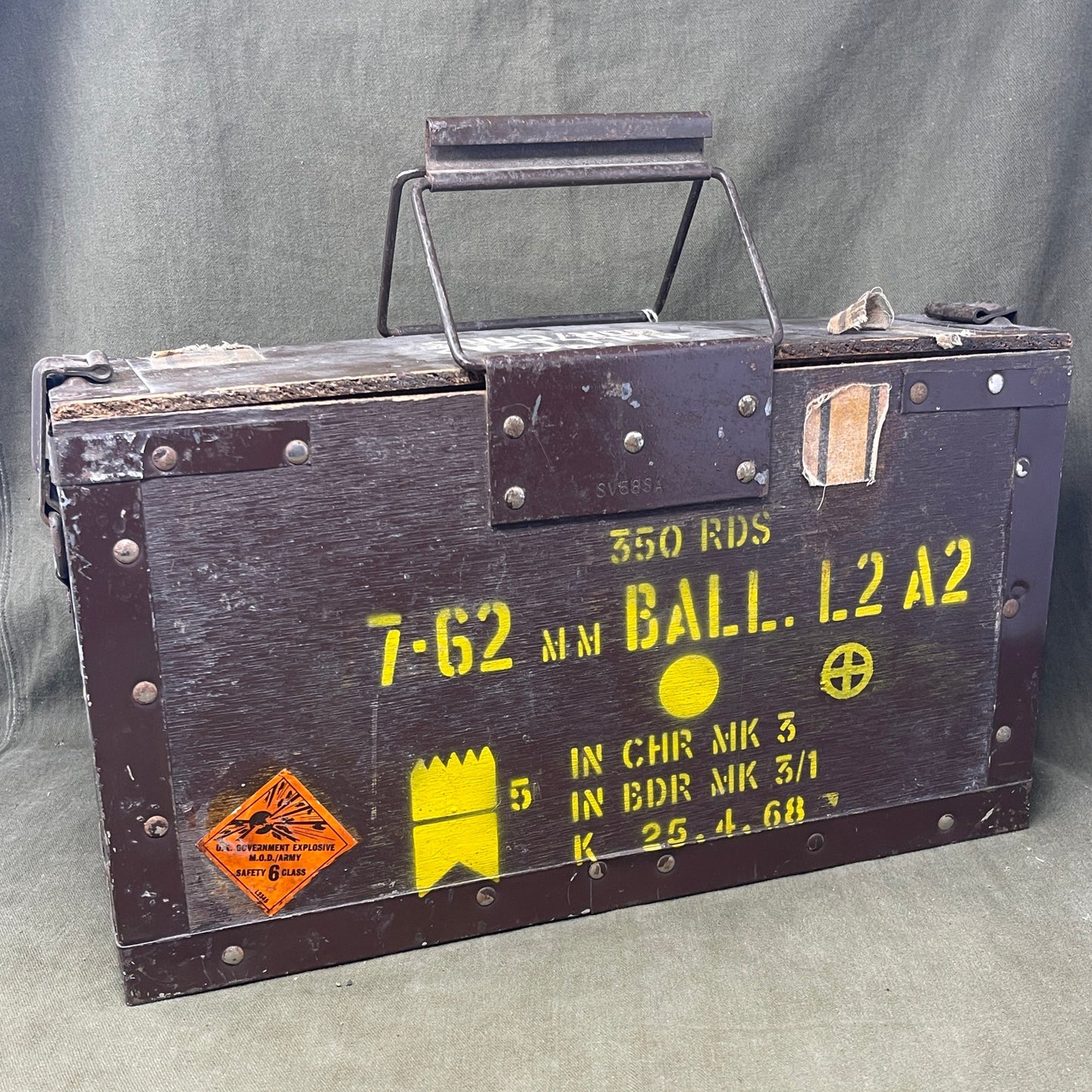 Post War British wooden ammo box, exactly the same as the British WW2 ammo box Good condition with good clear markings,