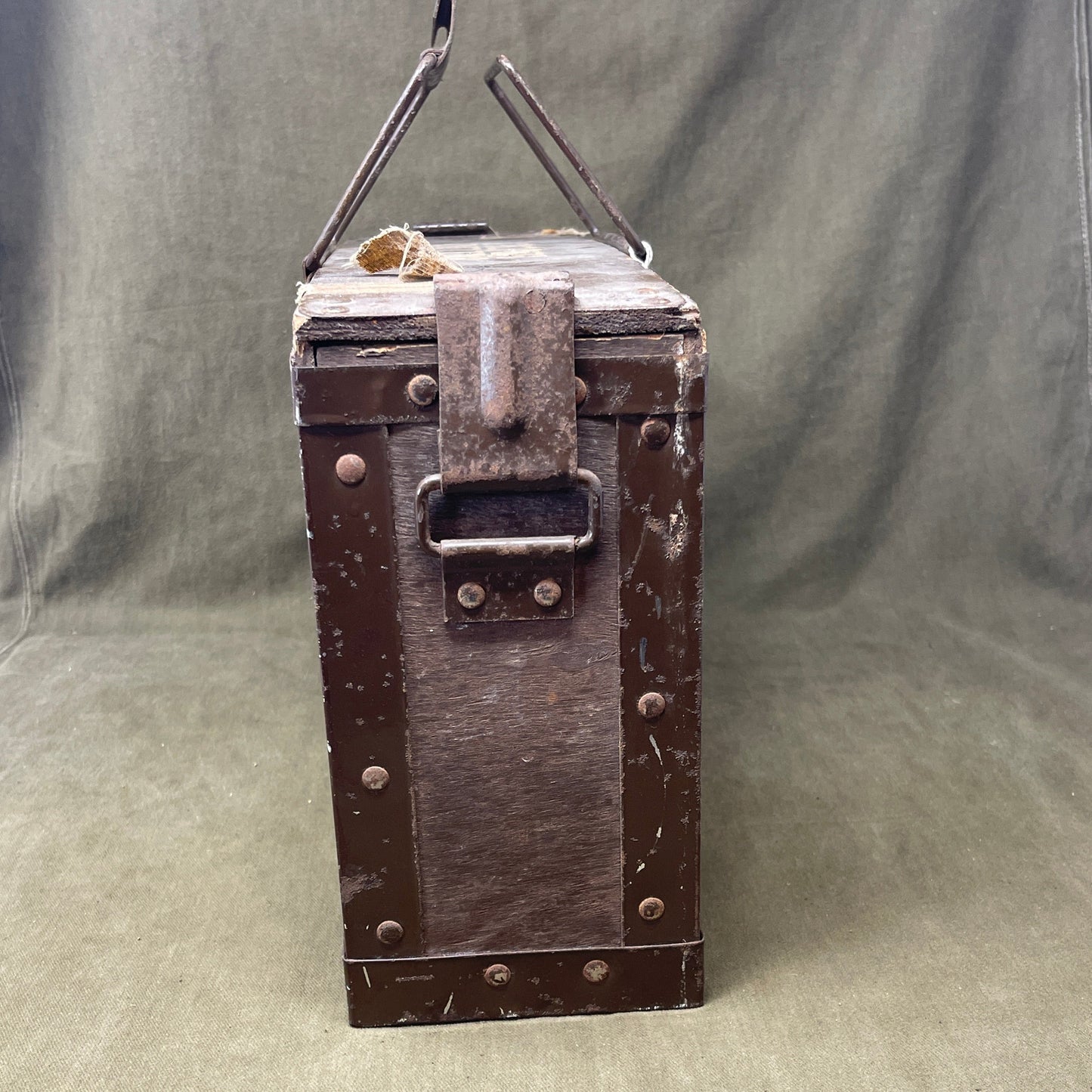 Post War British wooden ammo box, exactly the same as the British WW2 ammo box Good condition with good clear markings,