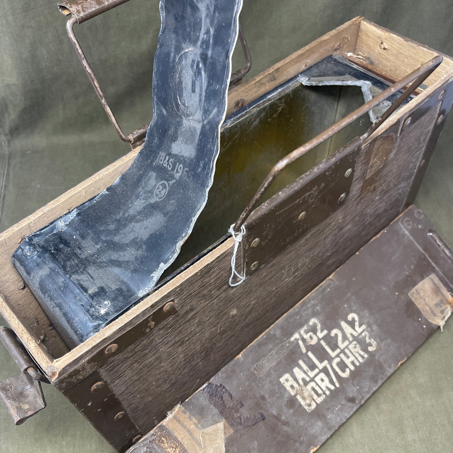 Post War British wooden ammo box, exactly the same as the British WW2 ammo box Good condition with good clear markings,
