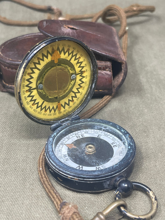 WWI British Military Comper Caseass by Short & Mason – With Original Leath