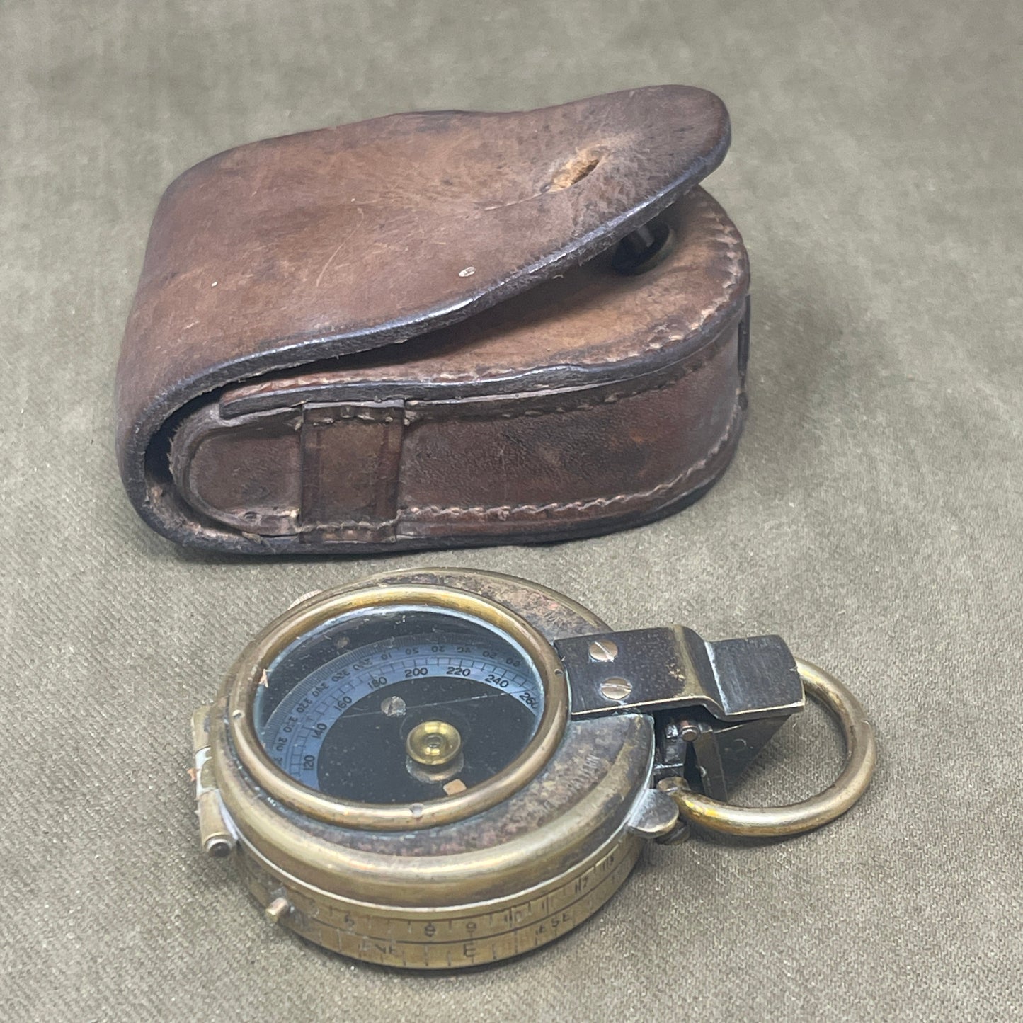 WWI British Military Compass by Short & Mason – With Original Leather Case