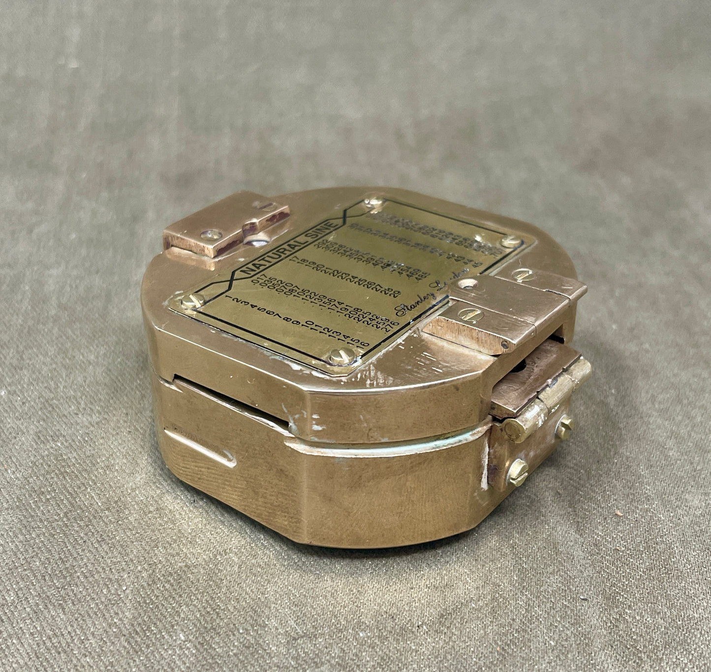 Stanley London Solid Brass Brunton Compass – Nautical Sine Model