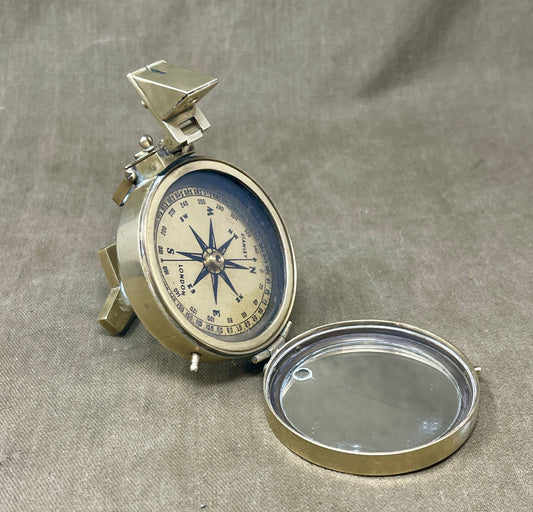 T. Cooke London Brass Prismatic Nautical Navigation Compass with Stand