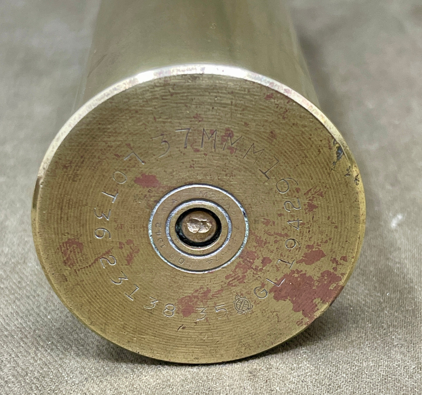 US Army WW2 37MM M16 Brass Cartridge Case : 1942