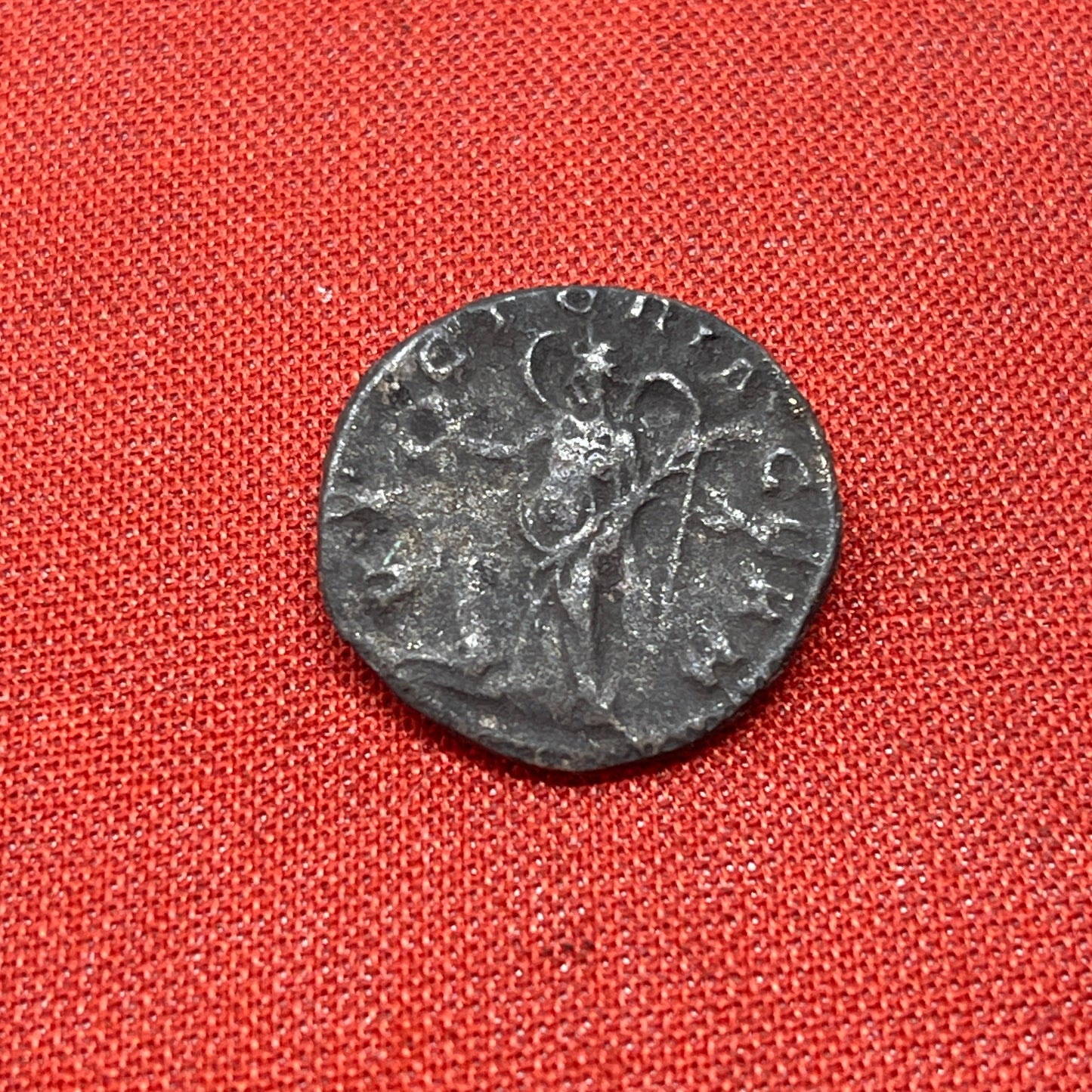 Obverse IMP C P LIC GALLIENVS P F AVG : Radiate, cuirassed bust r. Reverse VICTORIA GERM : Victory stg. l., holding wreath and palm; at foot, captive. Comments: Common (RIC); AOI (Availability on internet): 0, none found!