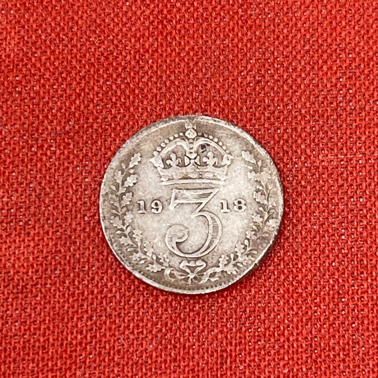 George V, Threepence 1918 (.925 Sterling Silver)