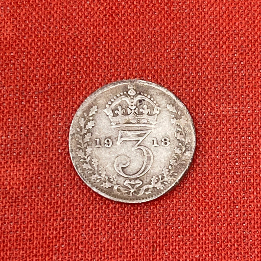 George V, Threepence 1918 (.925 Sterling Silver)
