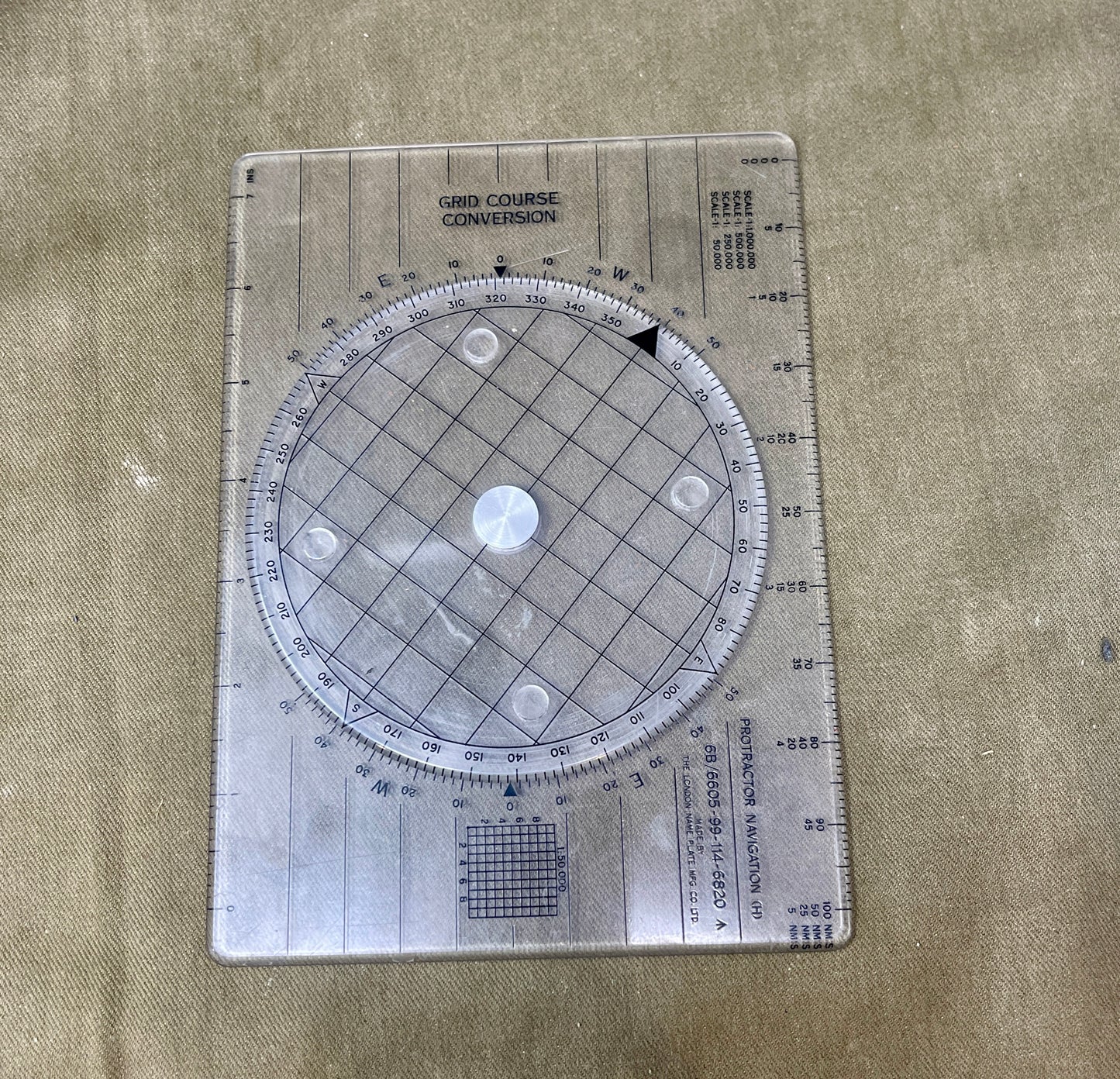 RAF Navigation Protractor – London Name Plate Co – NSN 6B/6605-99-114-6820