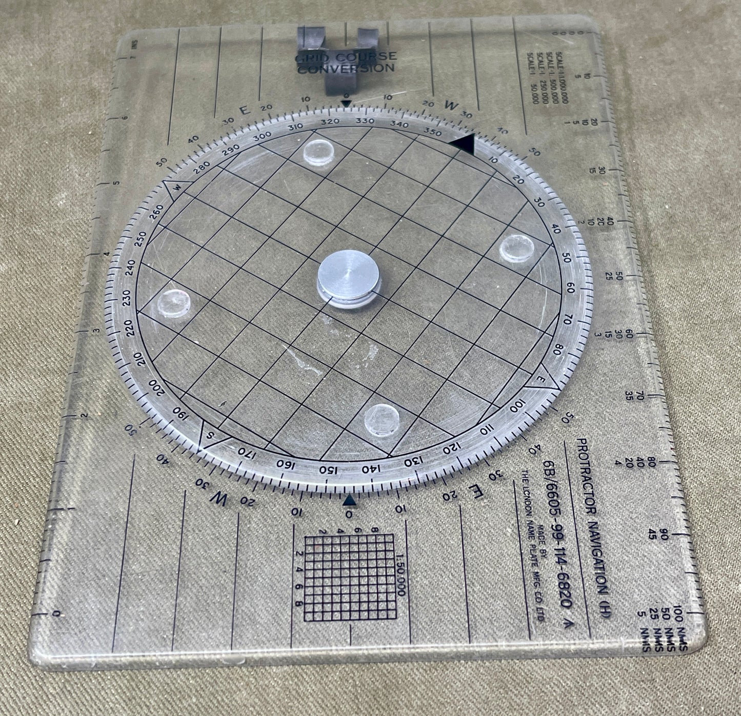 RAF Navigation Protractor – London Name Plate Co – NSN 6B/6605-99-114-6820