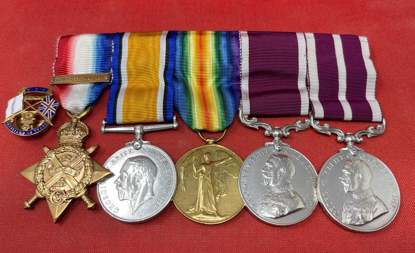 32310 Sjt J Brown R.F.A WW1 Trio, LSGC, MSM