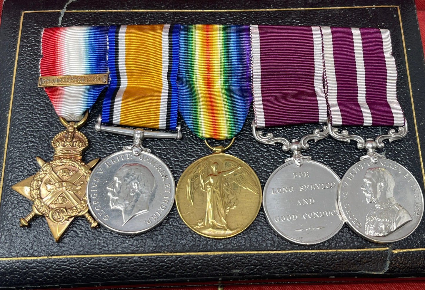 32310 Sjt J Brown R.F.A WW1 Trio, LSGC, MSM