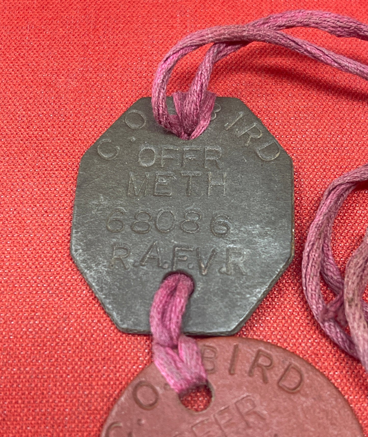 Identity Discs 68086 Flying Officer Clarence Oscar Bird