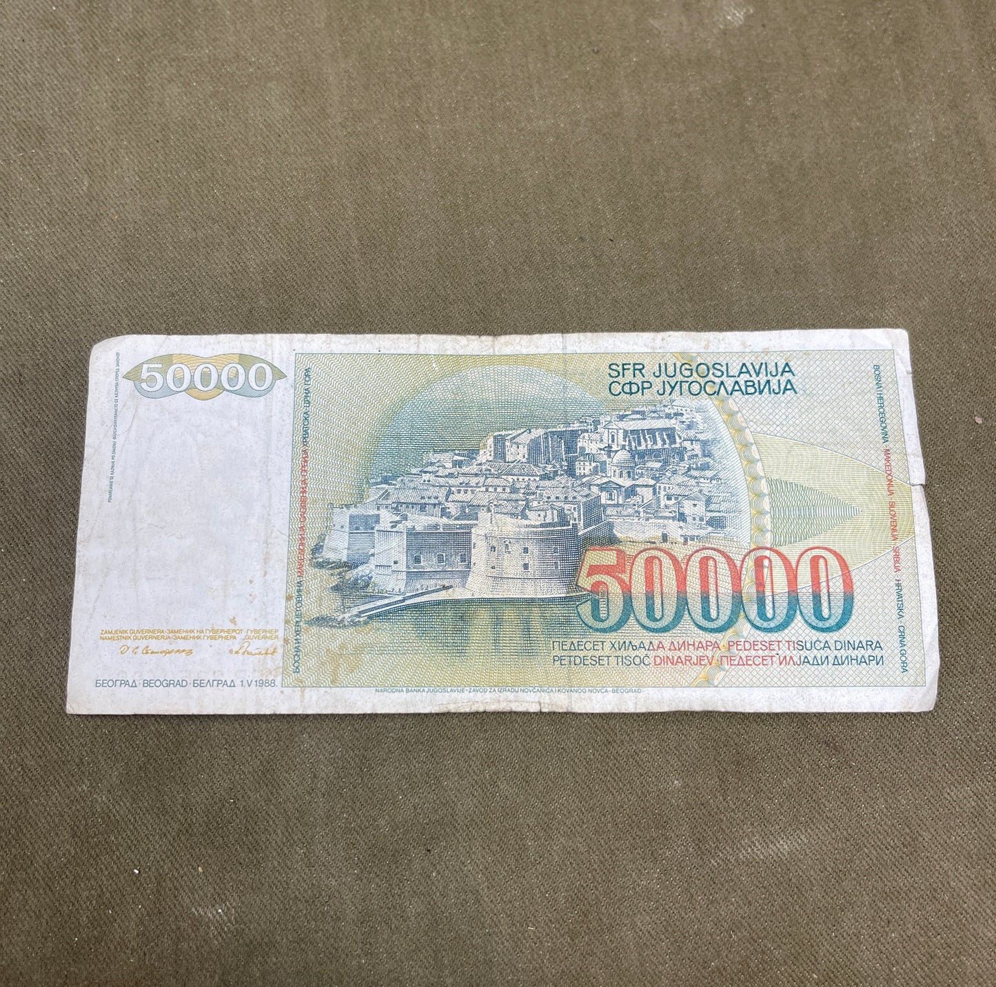This collection of vintage Yugoslavian banknotes features a mix of denominations and designs from the former Socialist Federal Republic of Yugoslavia, a nation that dissolved in the early 1990s. Spanning several decades—primarily from the 1950s to the 1990s—these notes reflect the country’s dynamic political and economic history. Denominations may include 10, 50, 100, 500, 1,000, 5,000, or even hyperinflation-era notes in the millions, with portraits of workers, scholars, and historical figures, along with