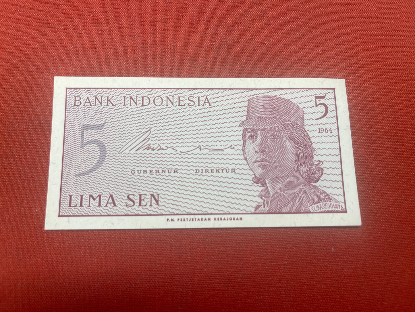 Bank of Indonesia 5 Lima Sen 1964