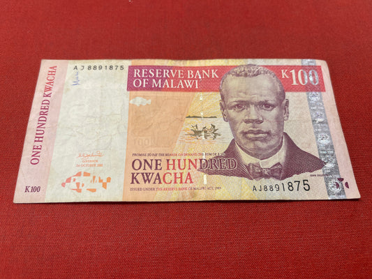 Reserve Bank of Malawi 100 Kwacha