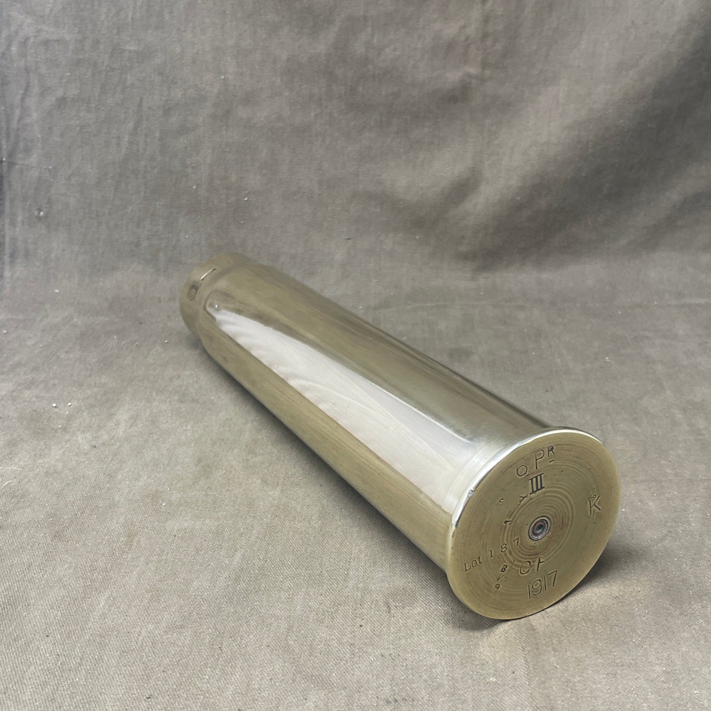British 6Pdr MKIII Brass Shell Case Dated 1917 Made By Kynoch