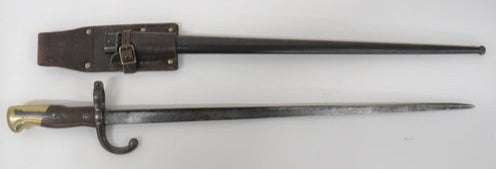 French M1874 Gras bayonet 20.5 inch, single edged, T section blade.