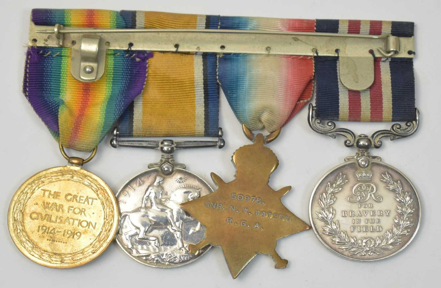 rear image of A Great War M.M. group of four