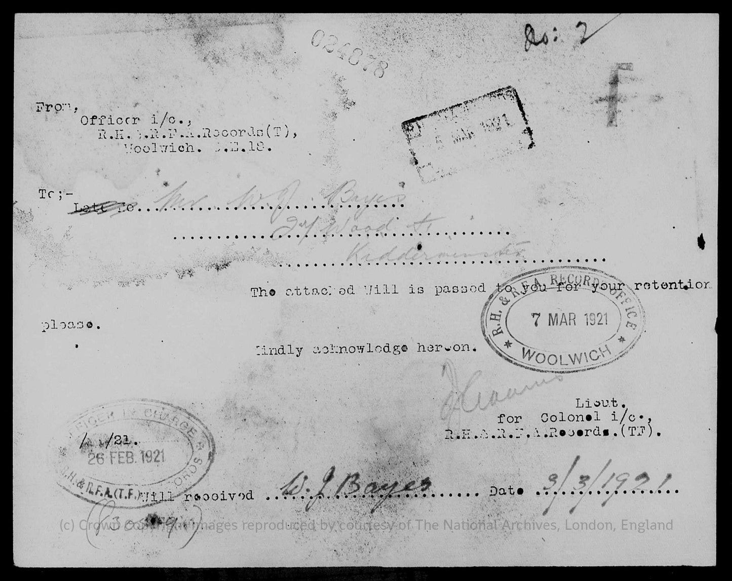 ww1 soldiers service record
