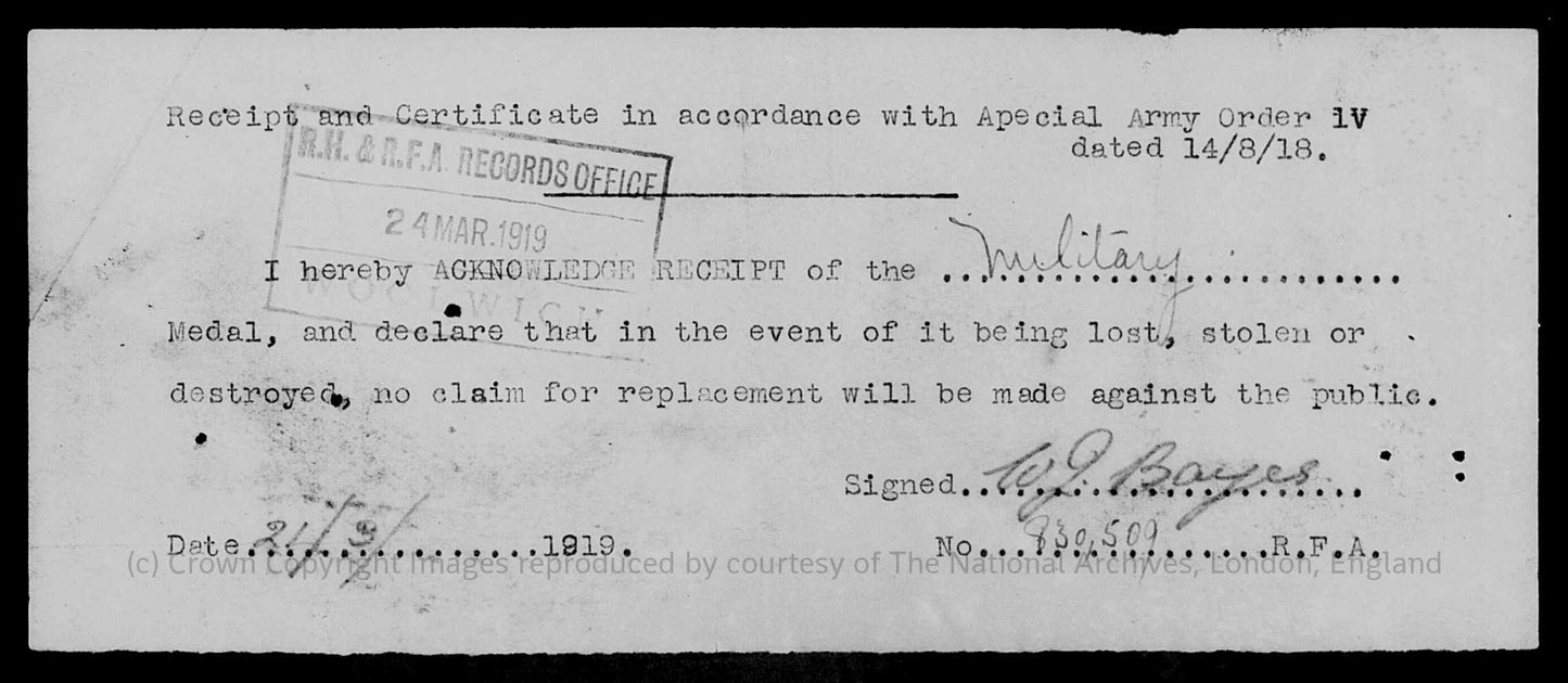 ww1 soldiers service record