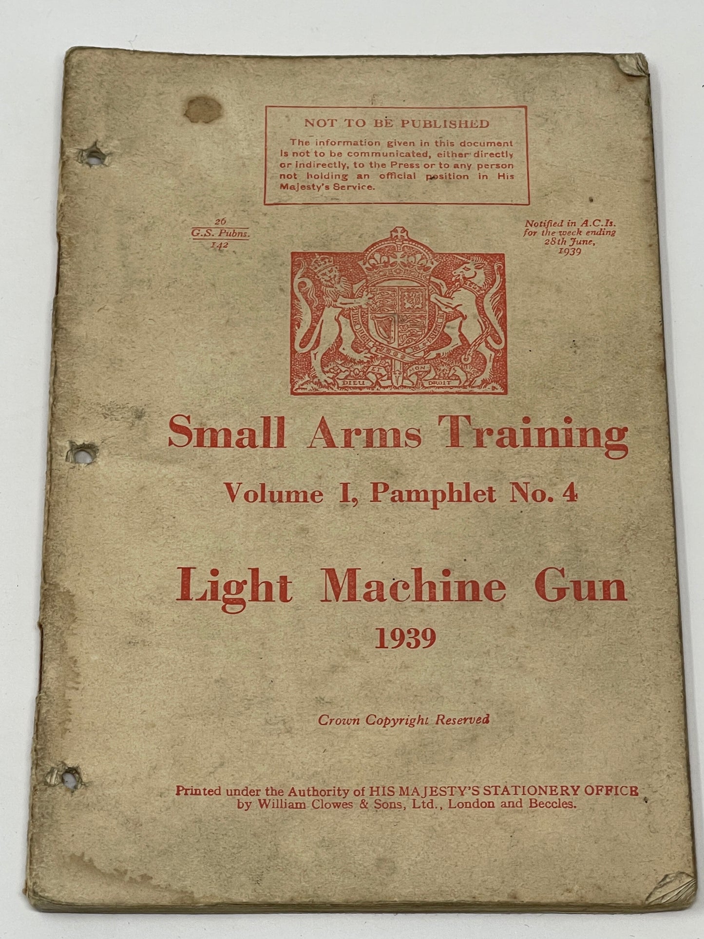 Light Machine Gun Pamphlet Fast & Secure UK Shipping | TJ's Militaria