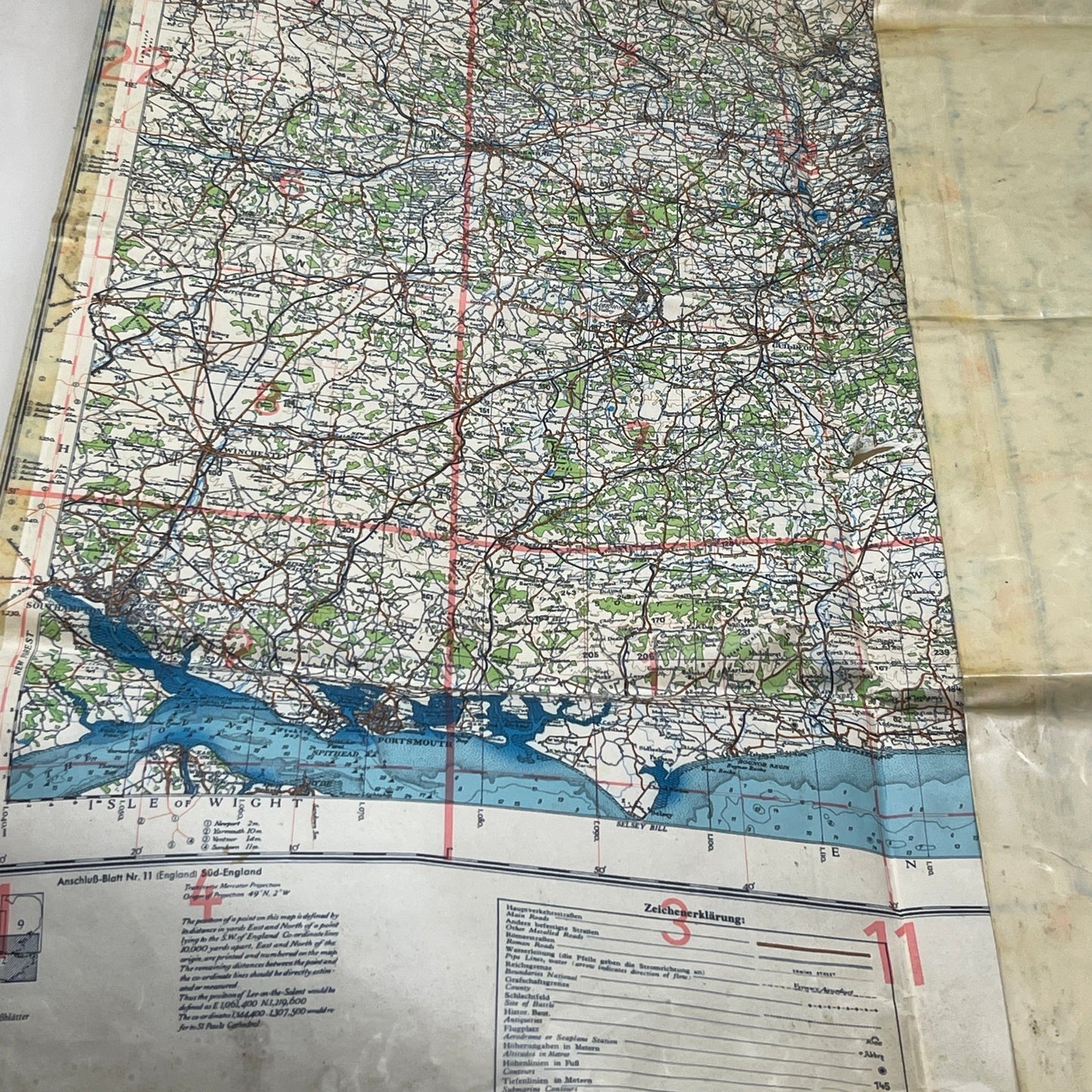 Luftwaffe Pilots Map of the South East of England