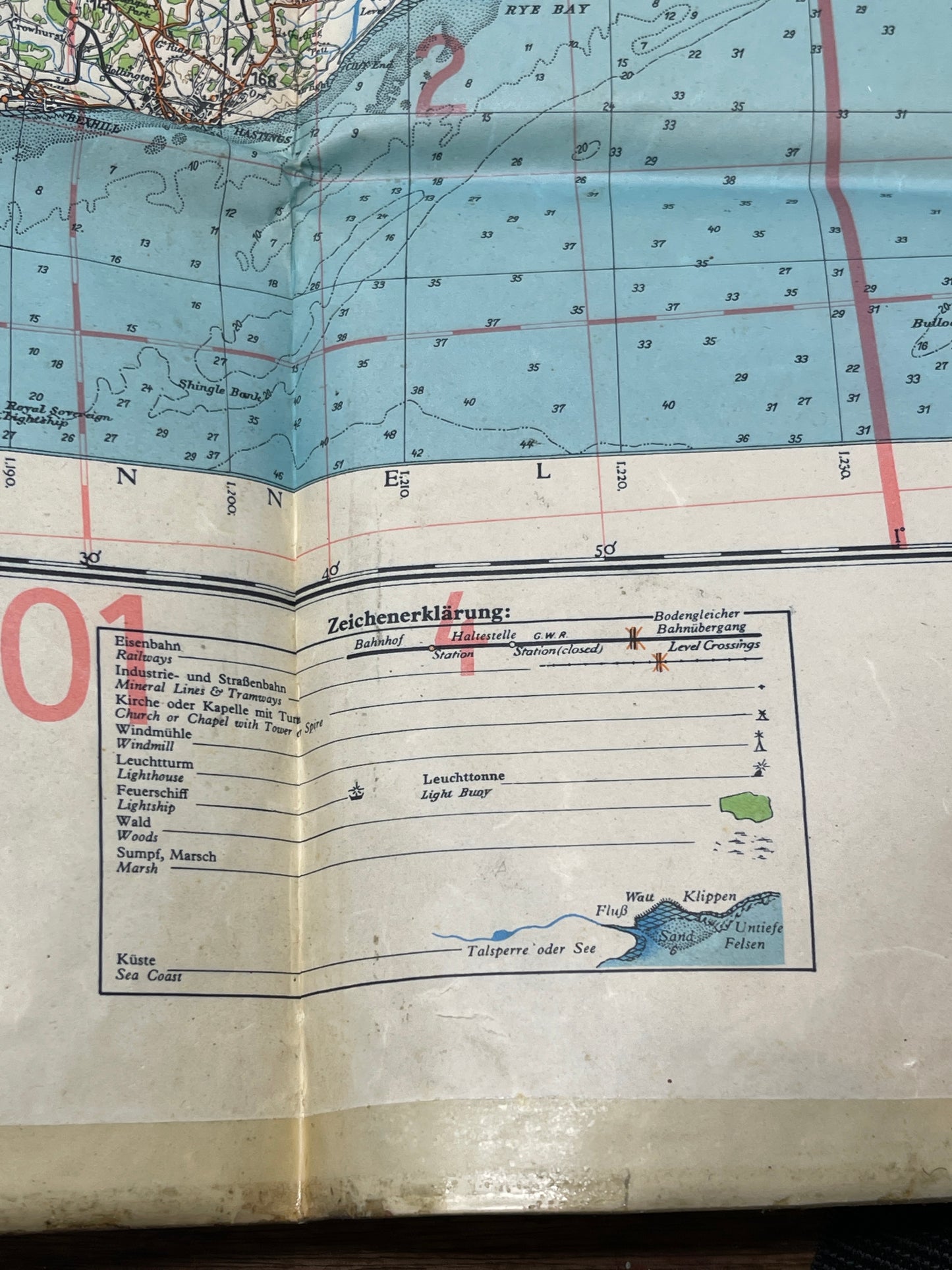 Luftwaffe Pilots Map of the South East of England