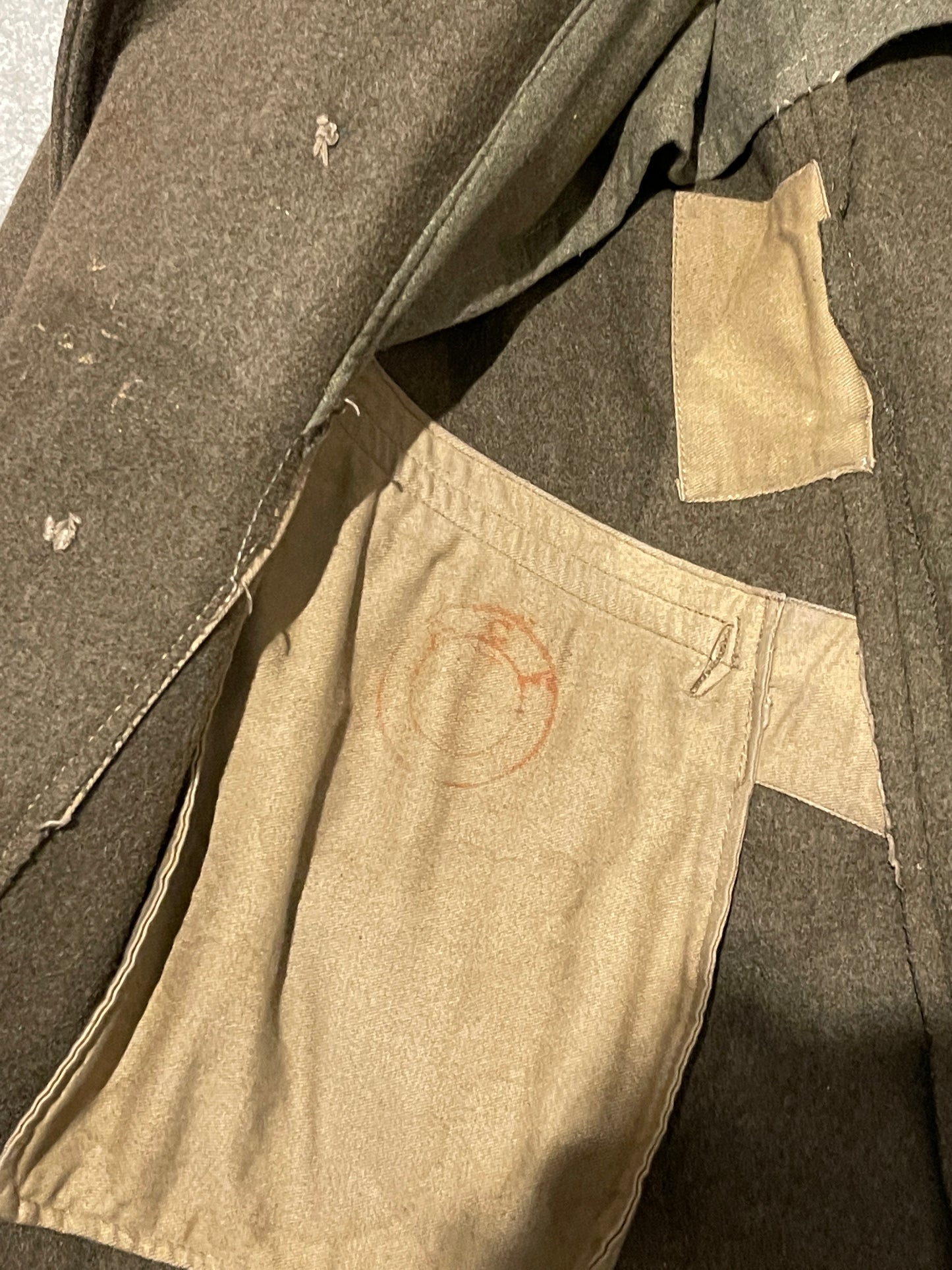 British Great Coat Dismounted 1940 Pattern inside label