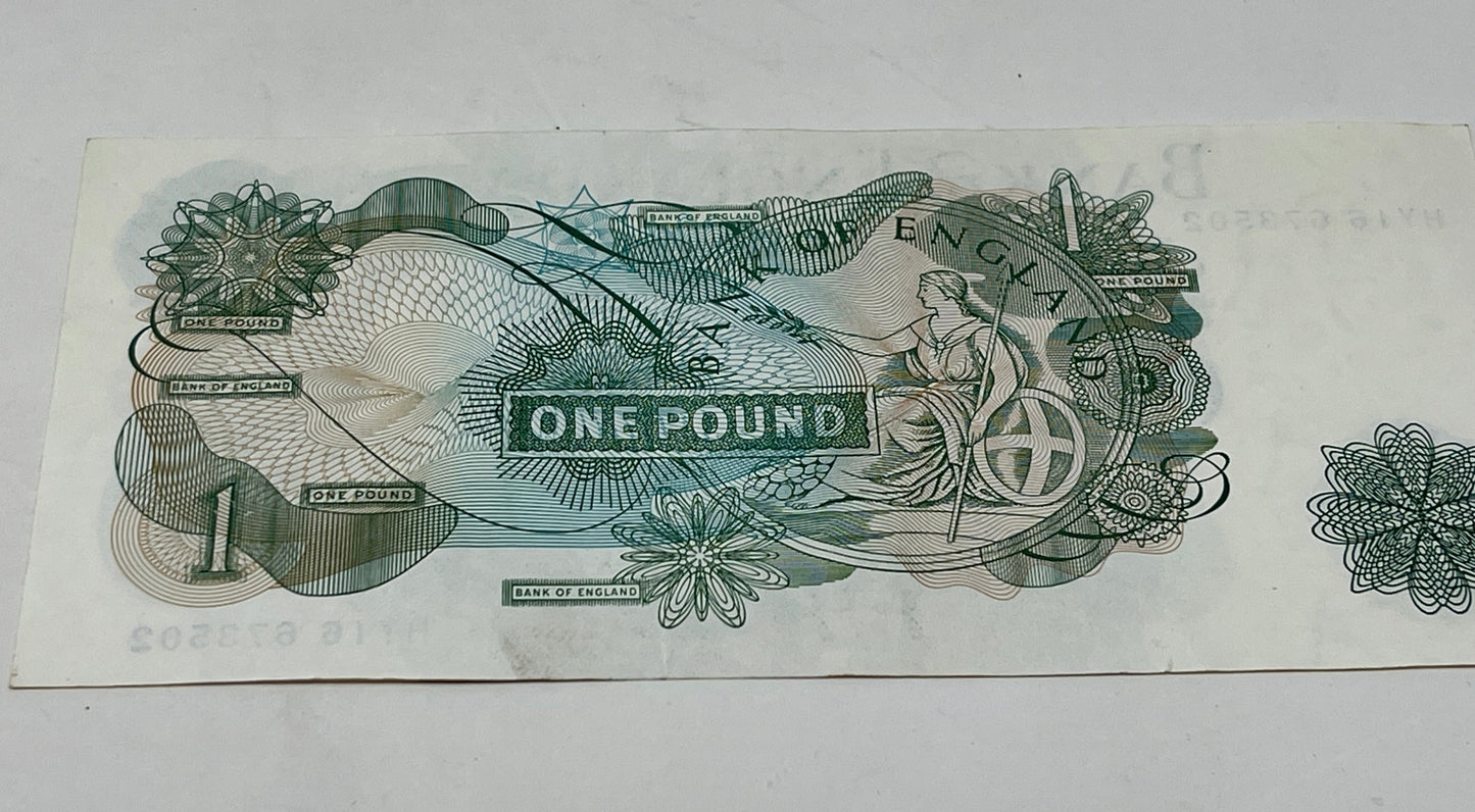 Bank Of England £1 Banknote - Cashier Page Fast & Secure UK Shipping