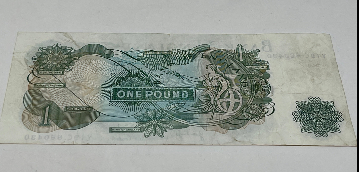 Bank Of England £1 Banknote - Chief Cashier J B Page