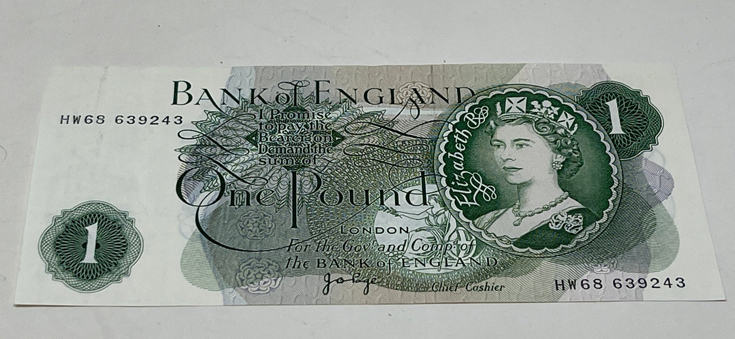 Bank Of England £1 Banknote - Cashier Page Fast & Secure UK Shipping