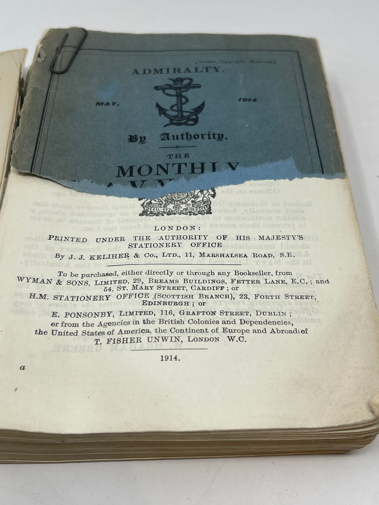 Royal Navy Navy List October 1909