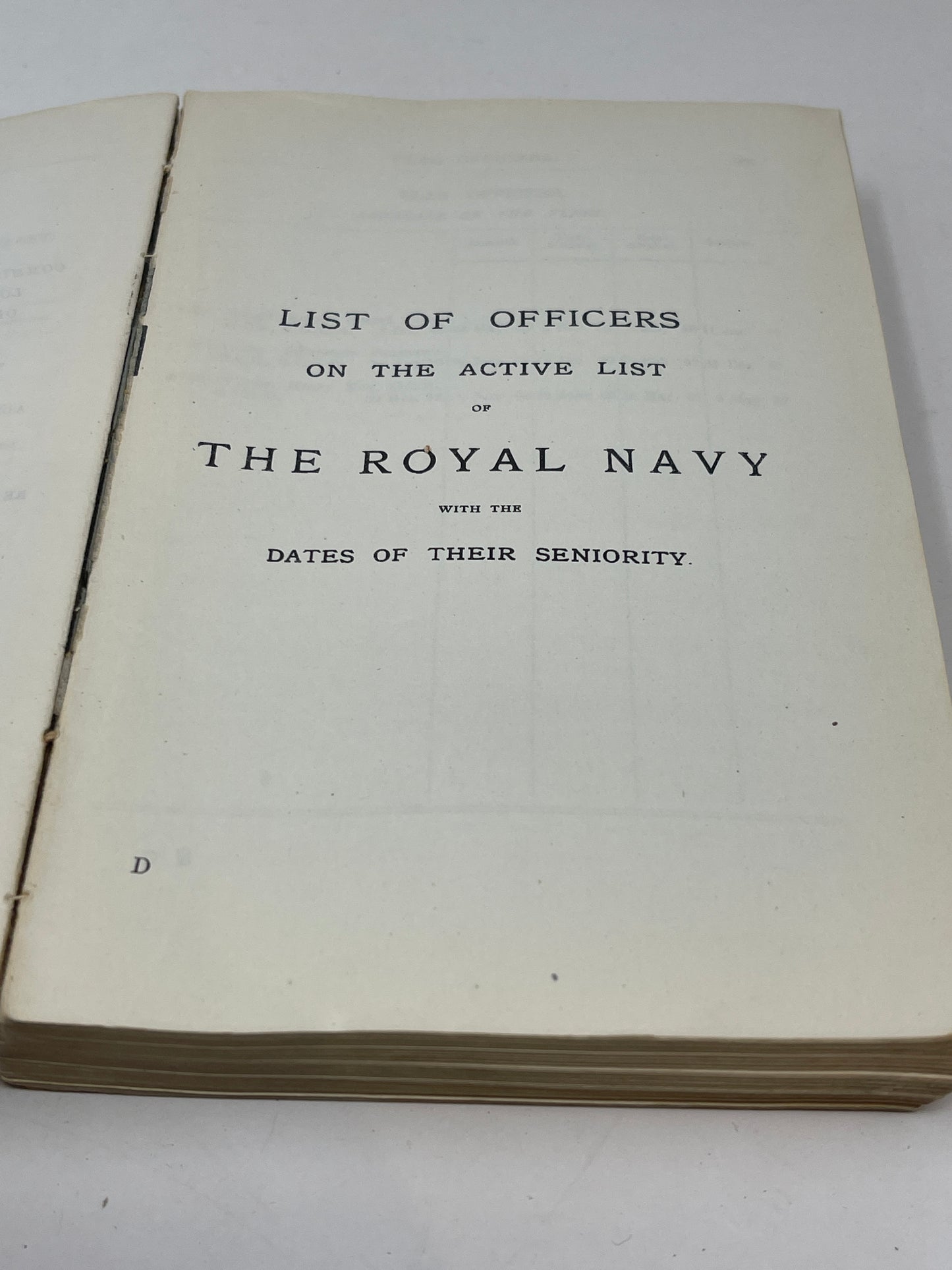 Royal Navy Navy List October 1909