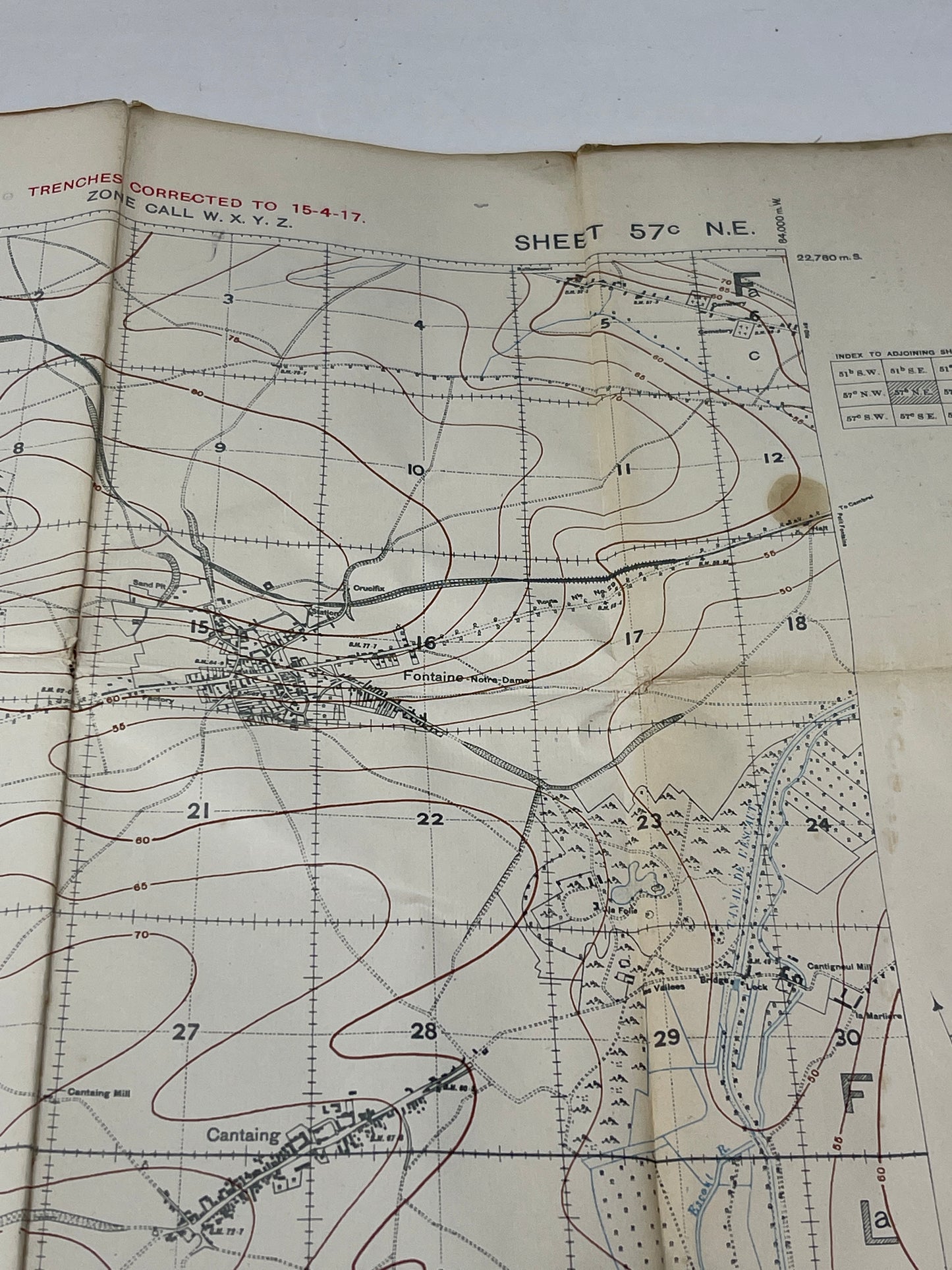 British WW1 Trench Map 57C NE Edition 4a