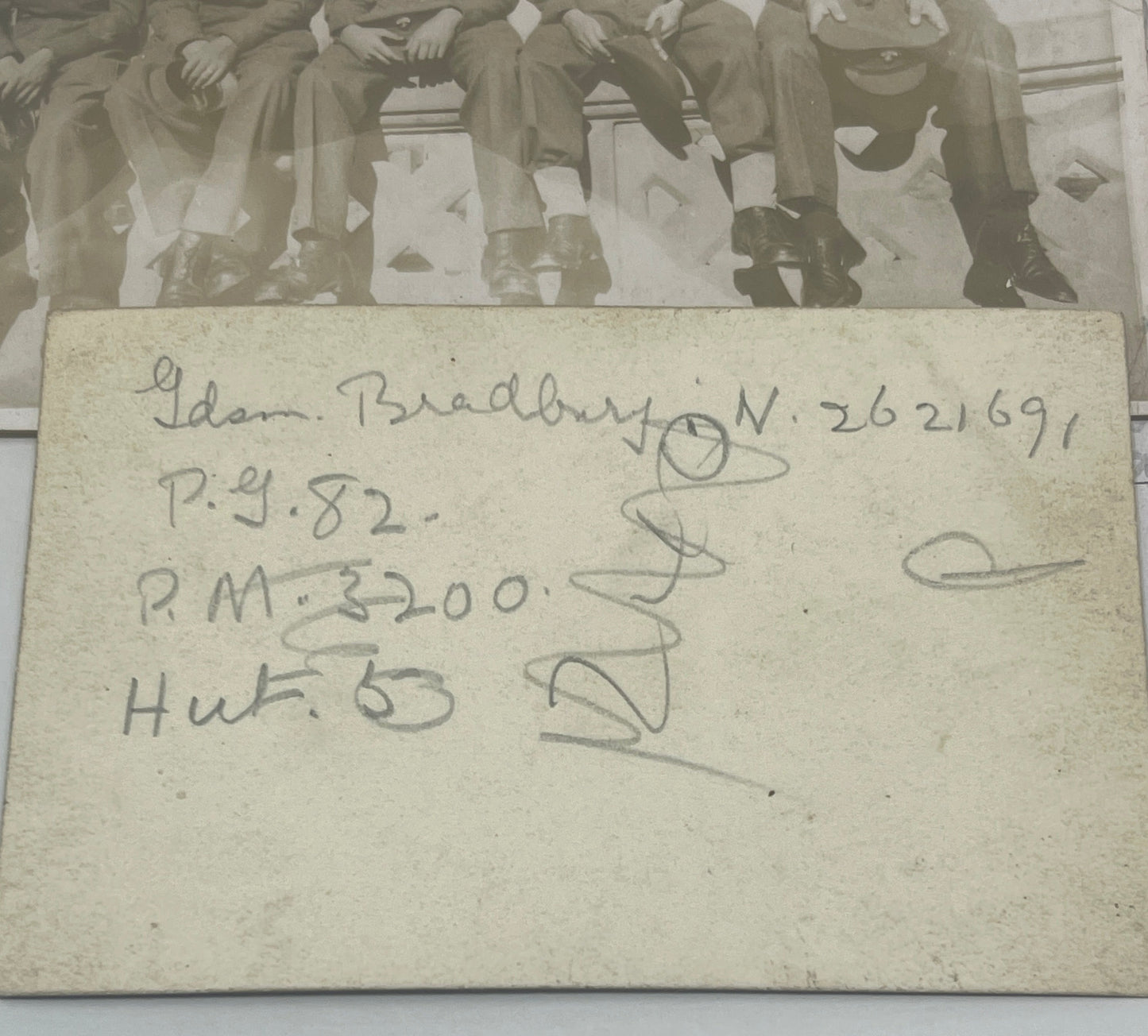 POW Letter, Photos, Birth Certificate relating to N Bradbury Grenadier Guards