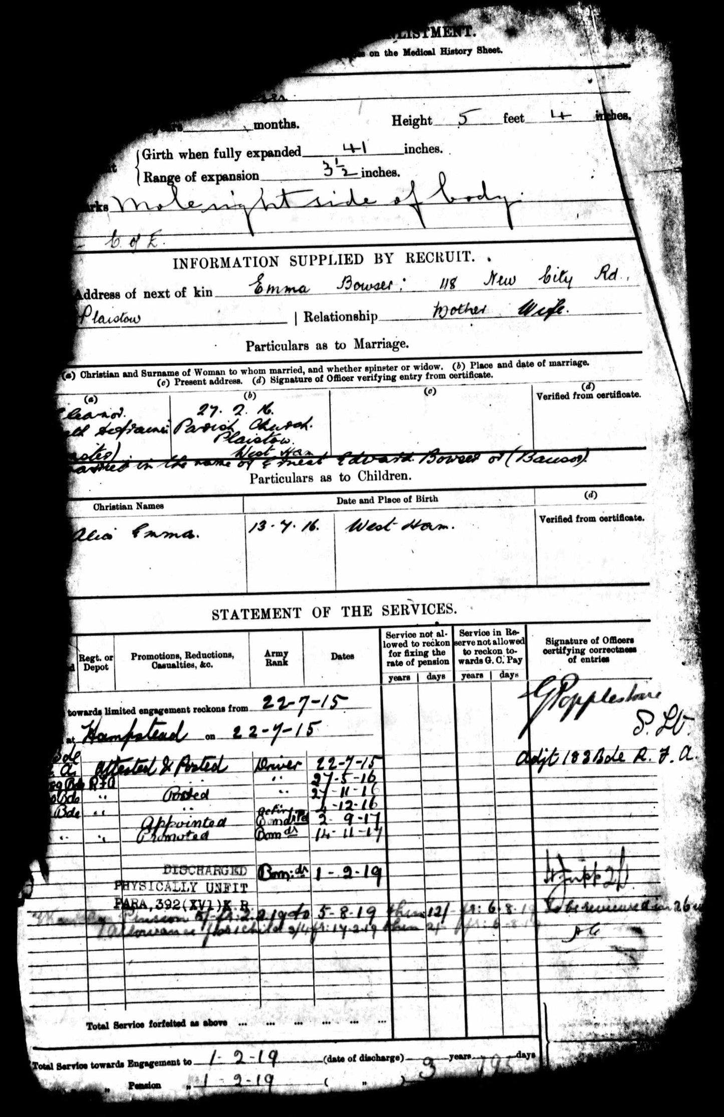 A Great War MM Group 36449 Bmdr E Bowser 189 Brigade RFA