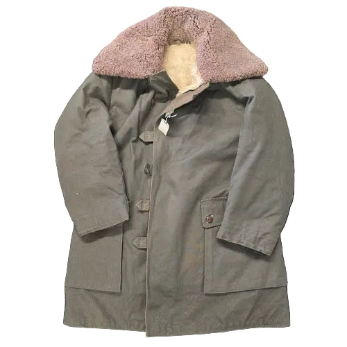 Original Swedish Army M1909 Sheepskin Lined Canvas Field Coat – WW2 Era