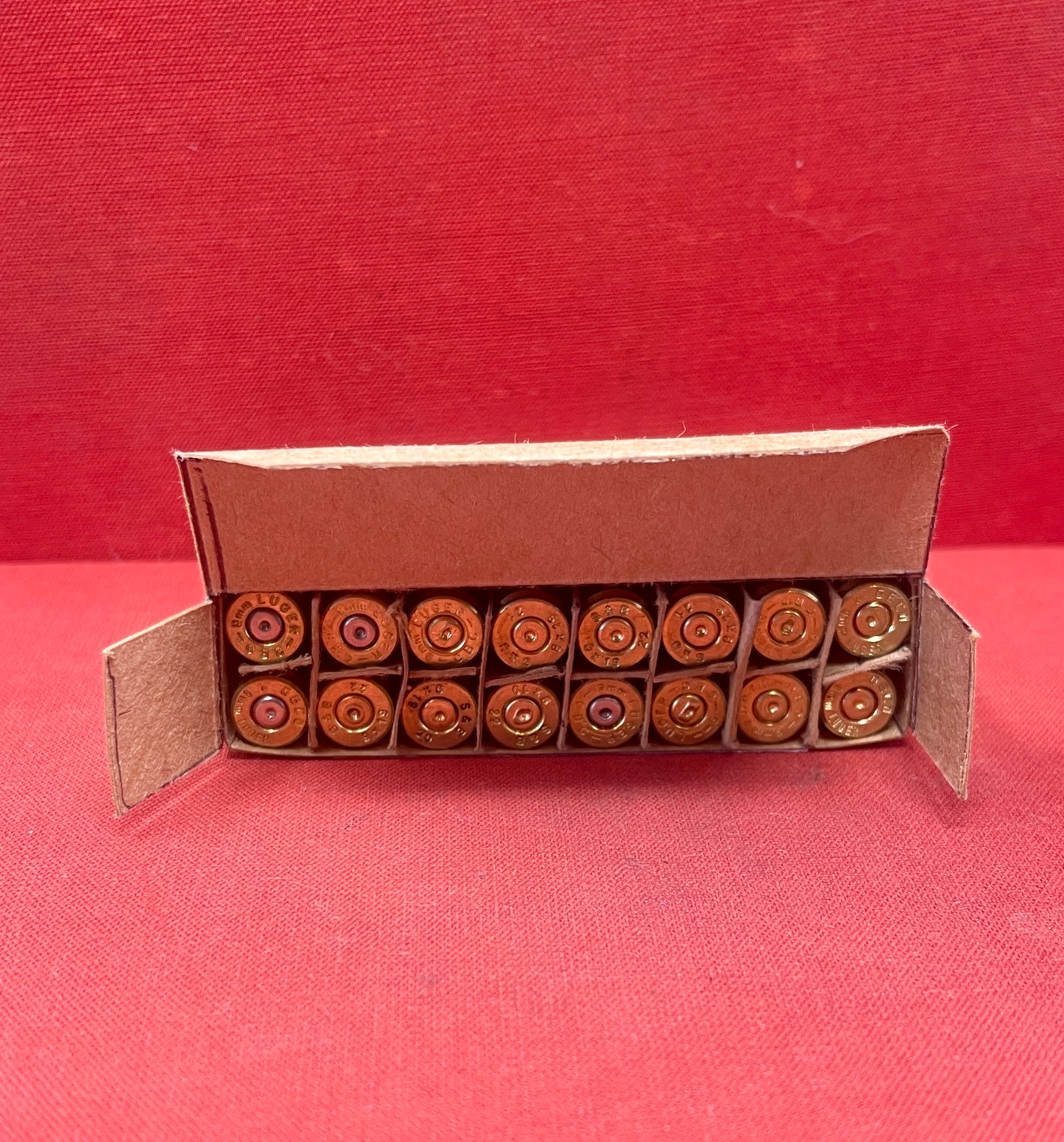 16 x INERT 9mm Luger Pistolenpatronen 08m E 1942 reproduction box