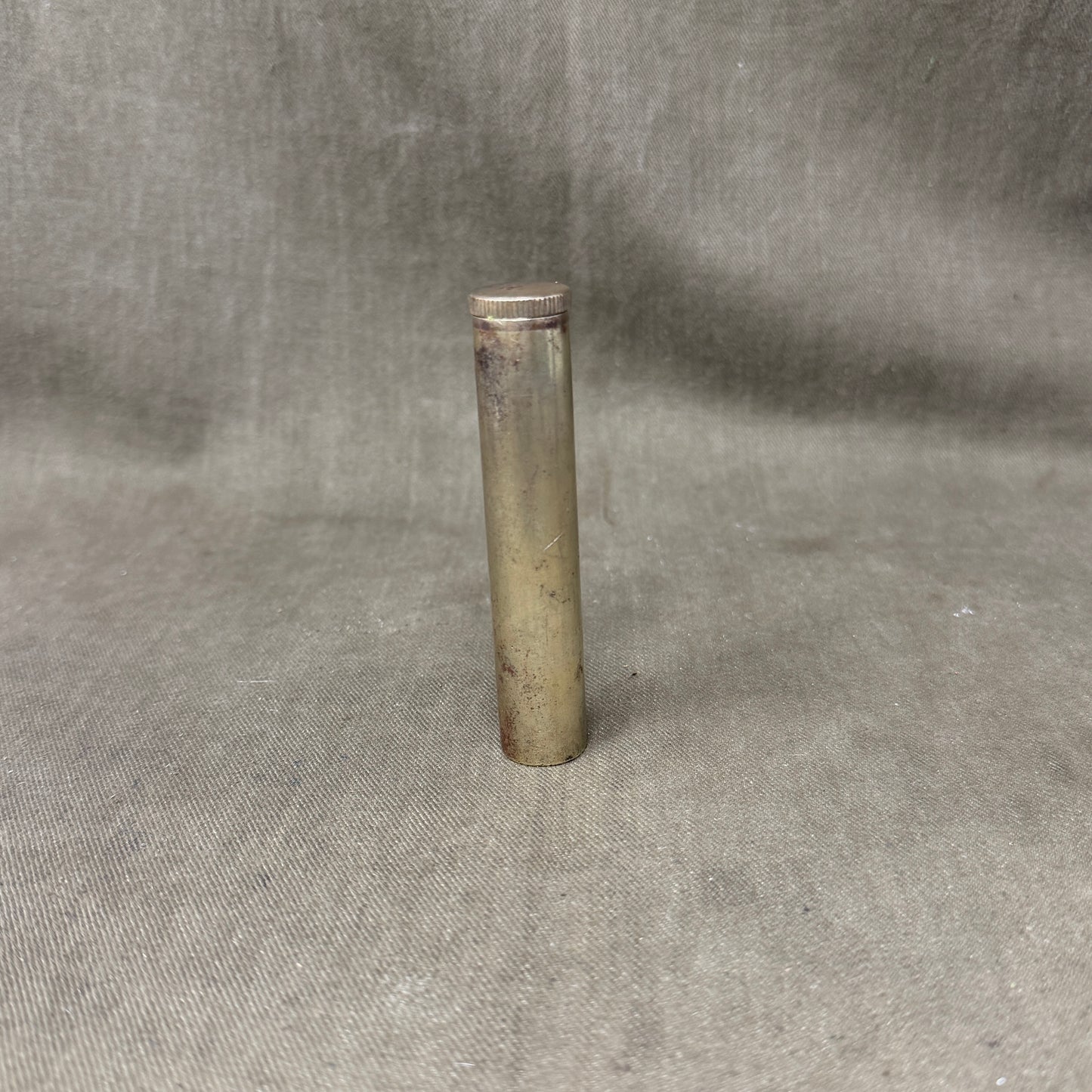 Original British Army Mk IV Lee-Enfield Brass Rifle Oil Bottle – Complete with Applicator – Broad Arrow & Crown/62/B Inspection Mark – c.1906–1925