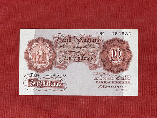 B.G. Catterns, 10 Shilling, L34 498971 ( Dugg. B.223 ) Series "A" Britannia Issue 15th July 1930