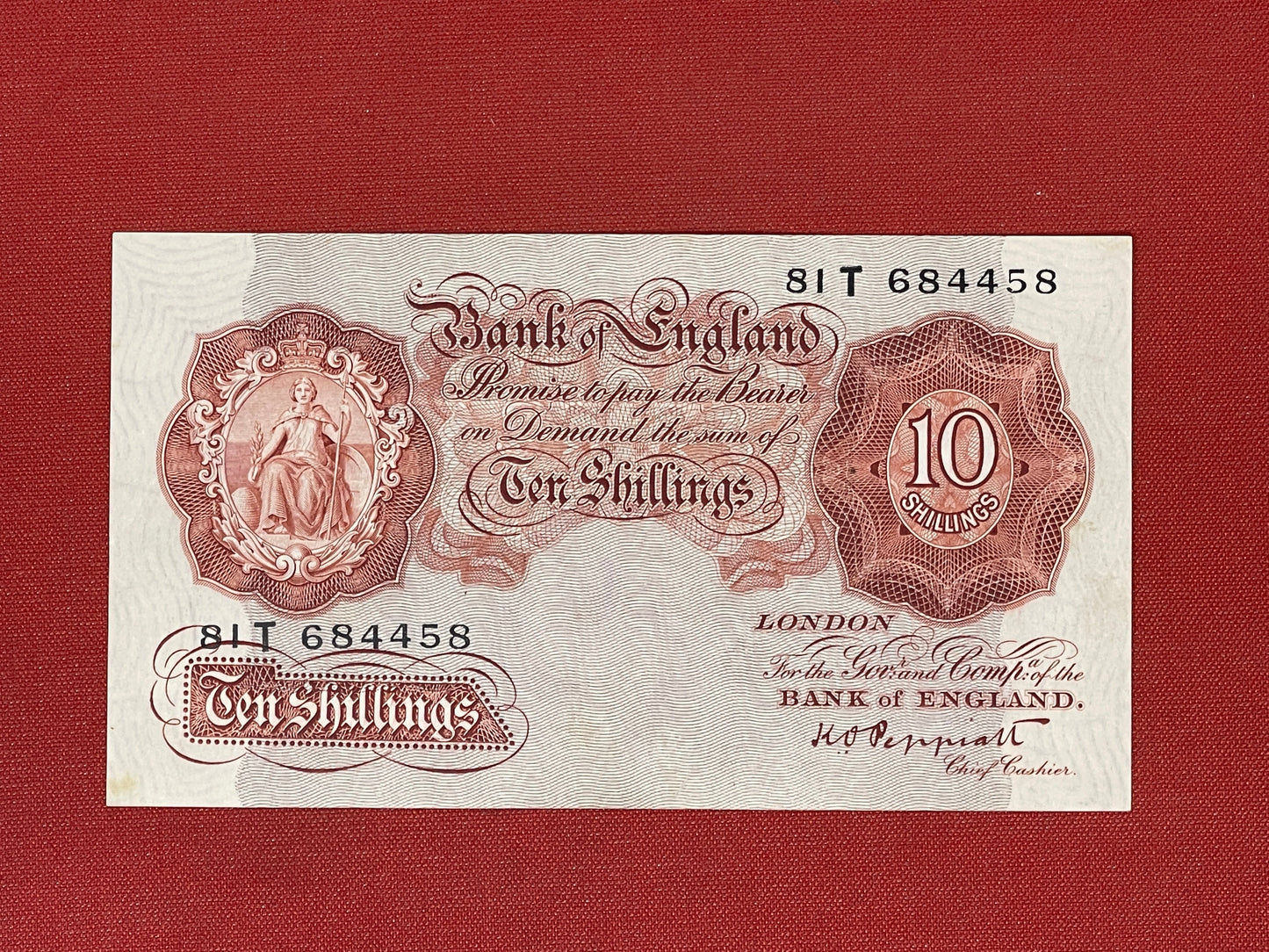 Peppiatt: Bank of England. 10 shillings. (1934). 81T684458