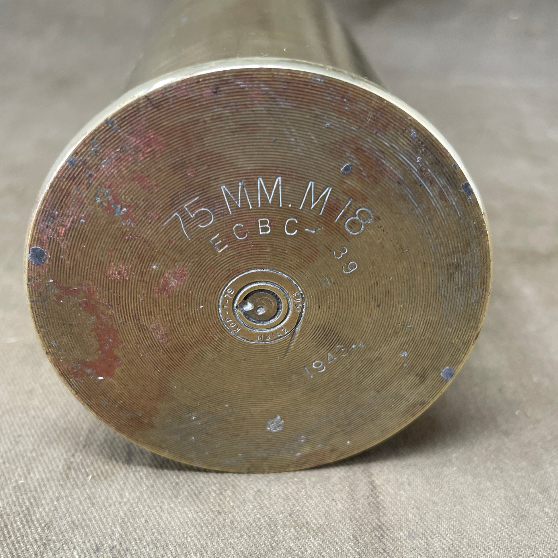 US 75mm M18 Shell Case 1943 Dated