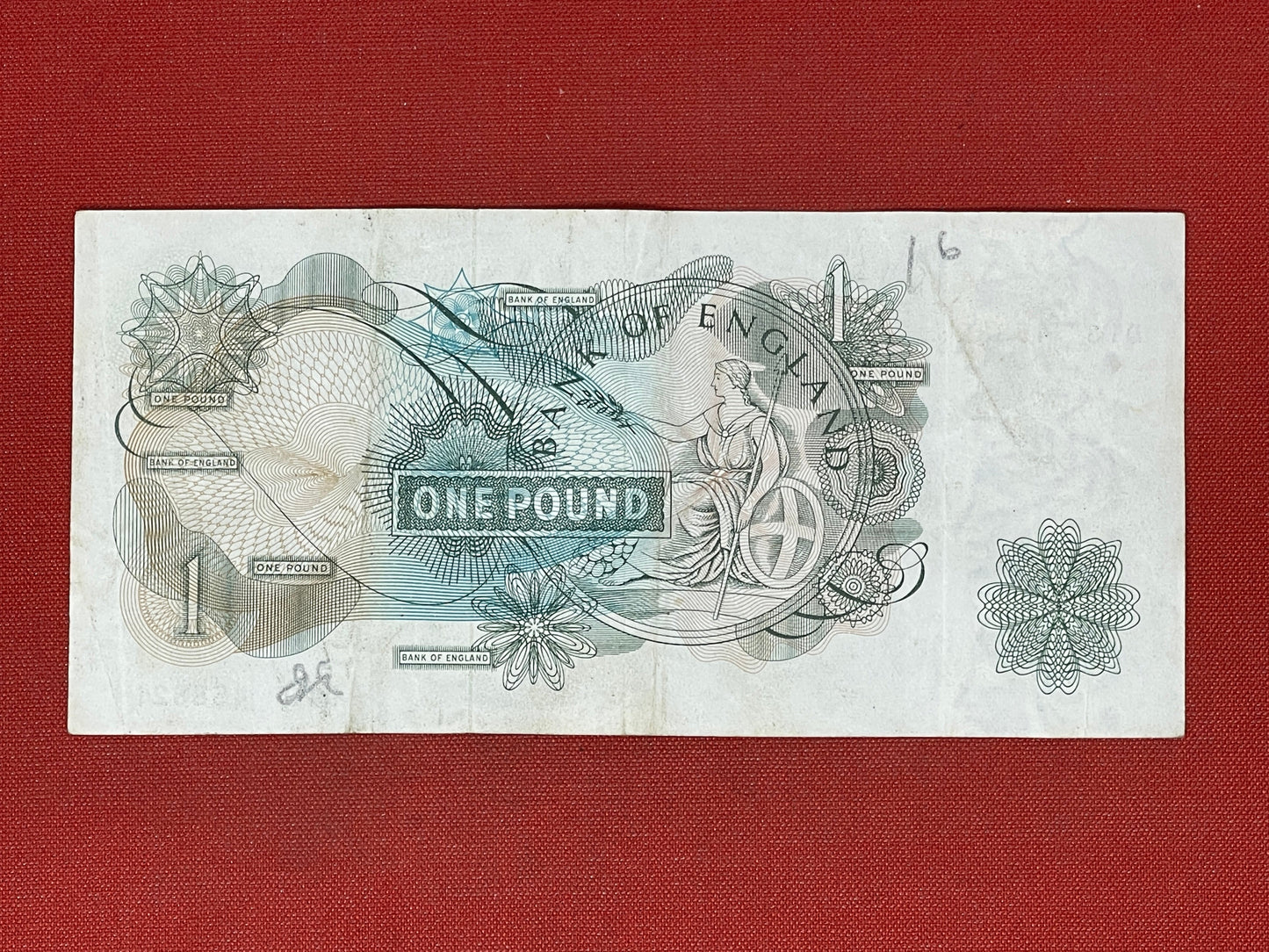 1960 - 1963 Bank of England L K O'Brien Green £1 One Pound Banknote 17th March 1960