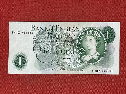 Bank of England £1 Banknote Signed J Fforde ( Dugg B303 )