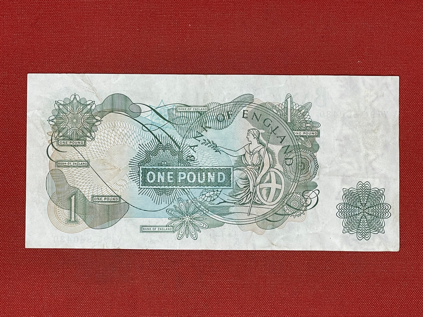 Bank of England £1 Banknote Signed J Page 1970 - 1980 ( Dugg B322 ) 