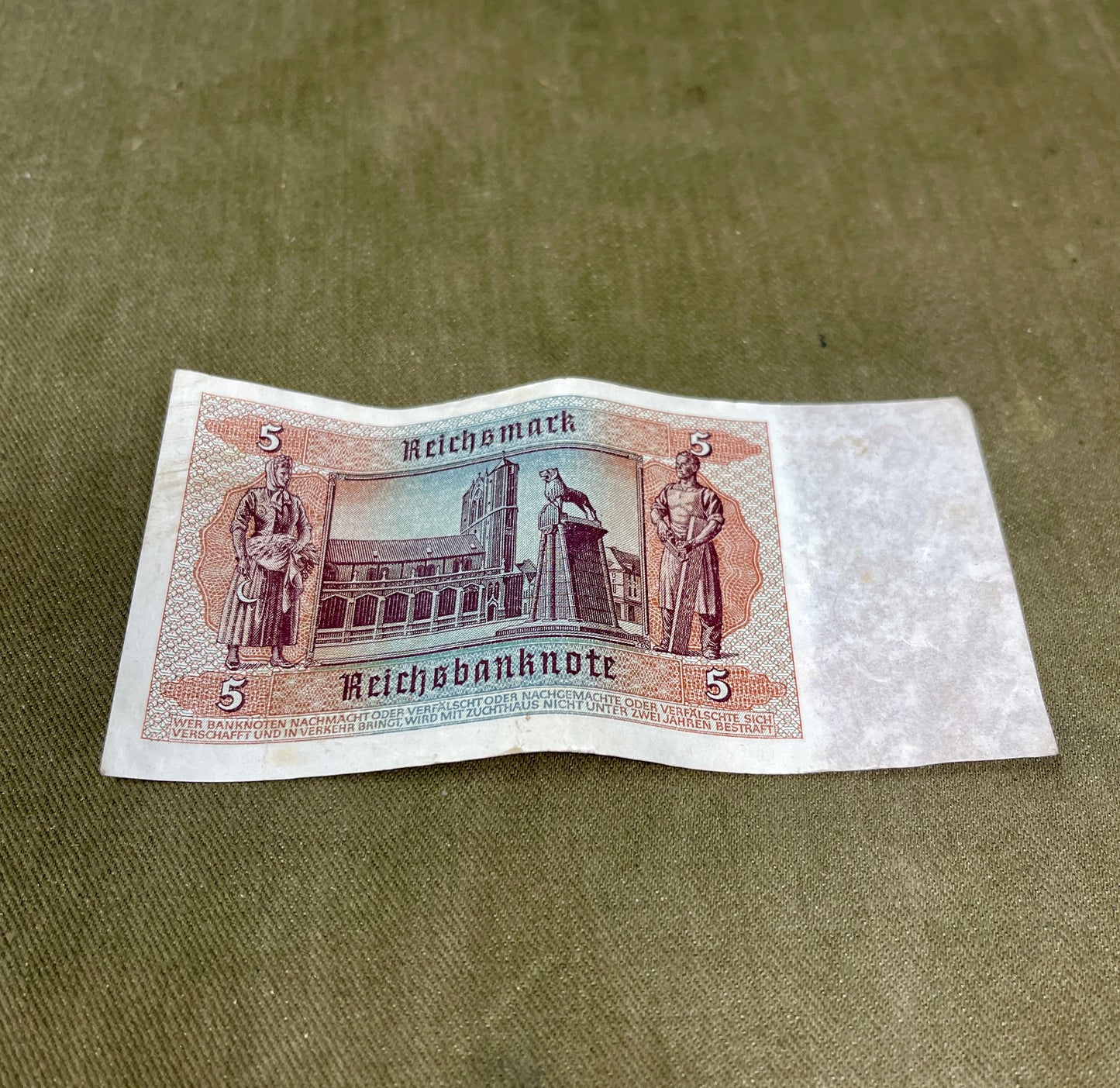 Selection of German WW2 1942 Dated 5 Reichsmark Reichsbanknote – Original WWII Currency