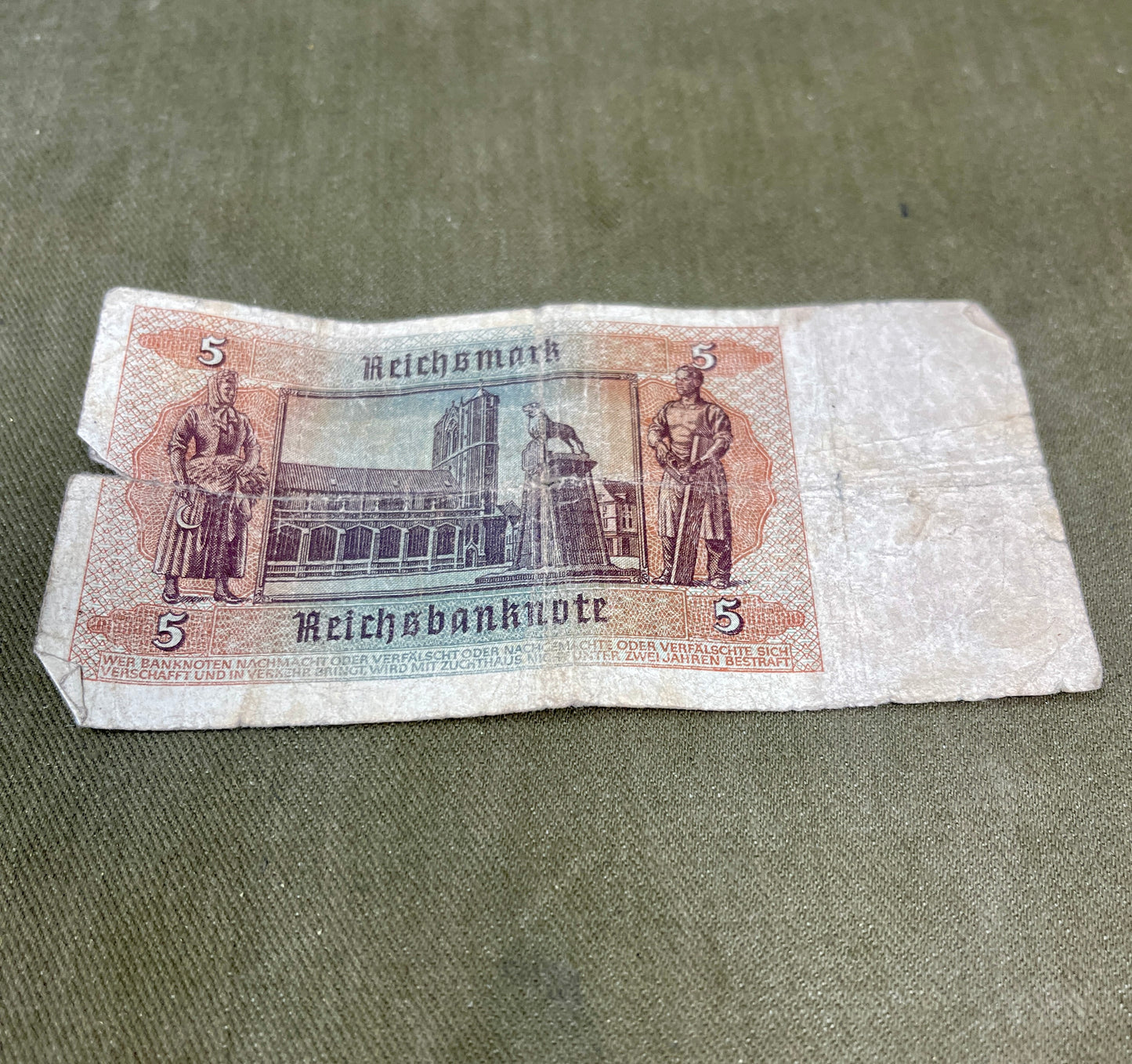 Selection of German WW2 1942 Dated 5 Reichsmark Reichsbanknote – Original WWII Currency