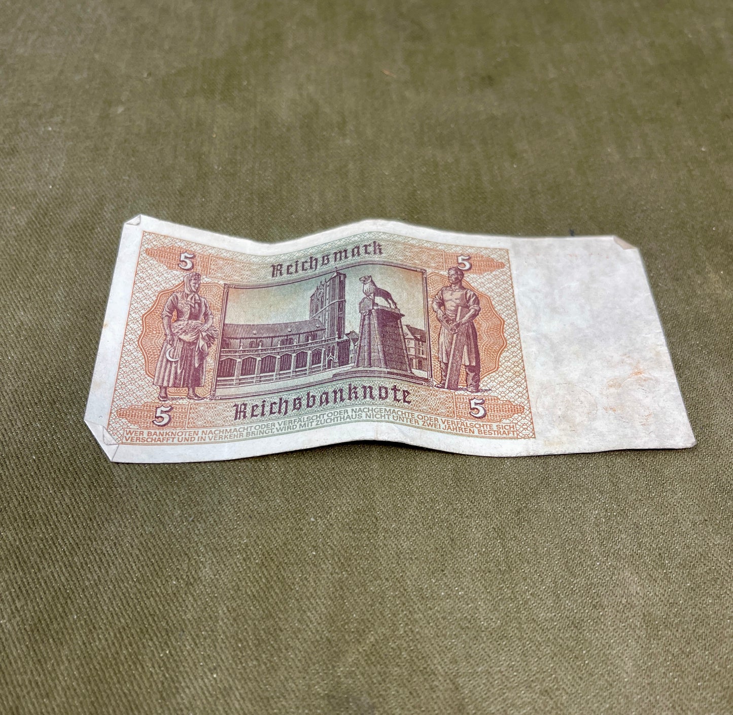 Selection of German WW2 1942 Dated 5 Reichsmark Reichsbanknote – Original WWII Currency