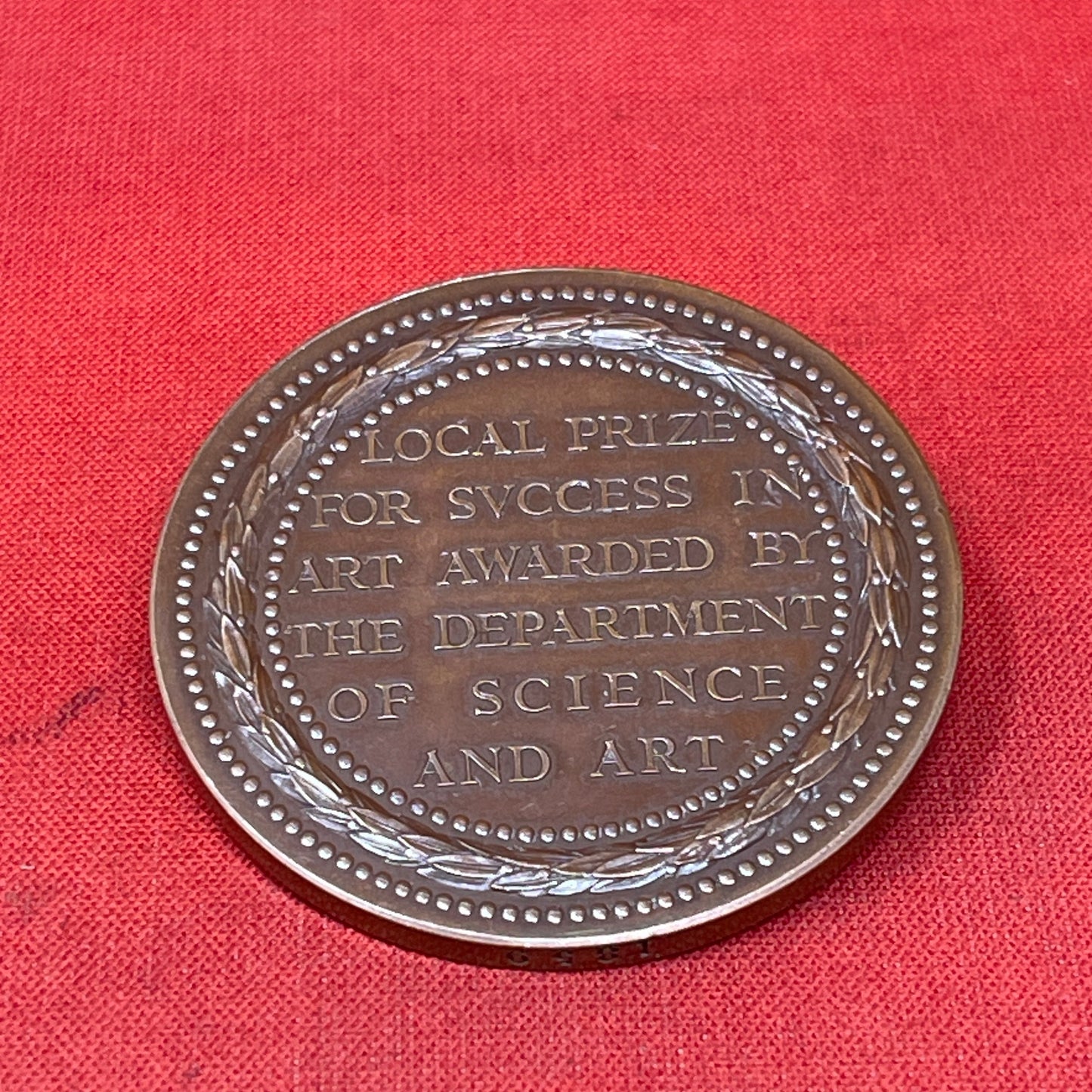 1856 Department of Science and Art, South Kensington, London, Queen's National Medal to William H Scott, Carlisle, Stage 5 B, 1859,