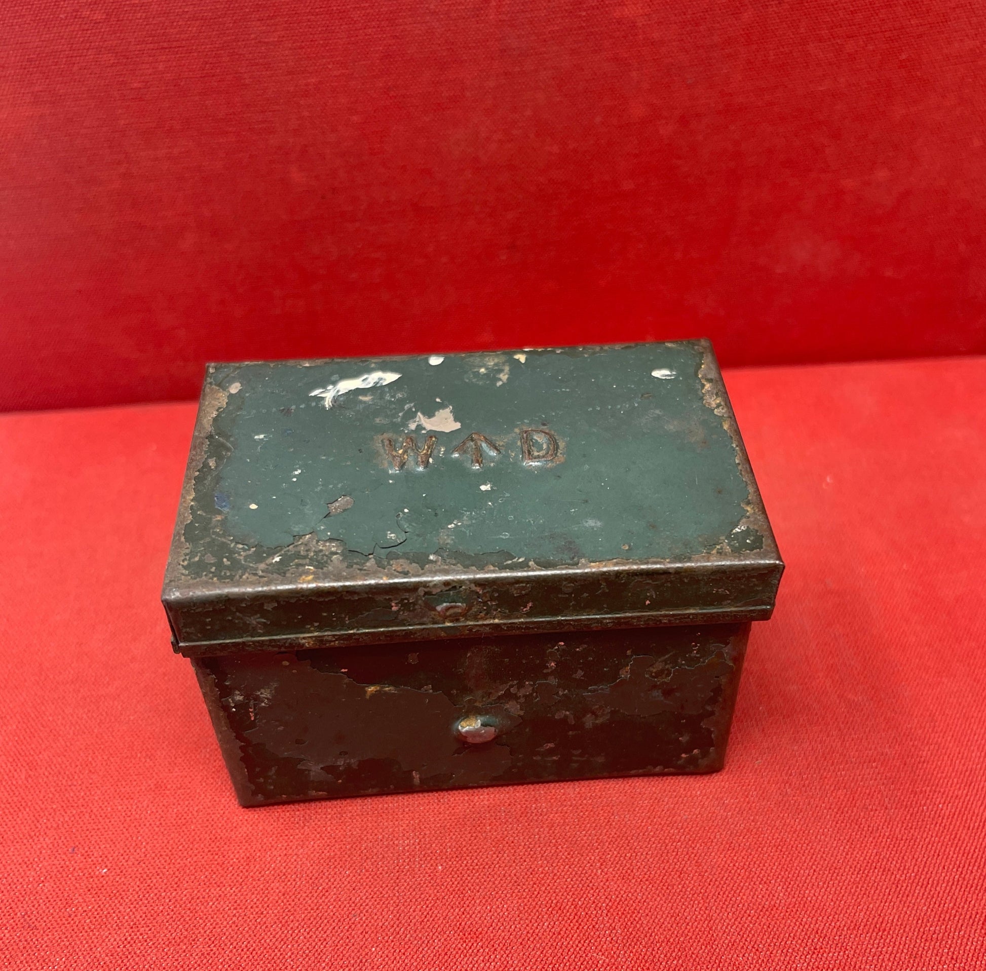 Small Green WD War Department Tin 